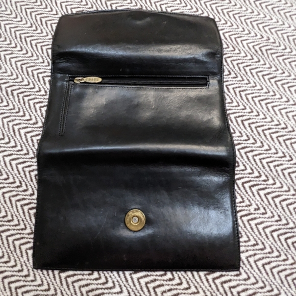 Vintage Coach Black Smooth Glove Leather Long 90's Snap Closure Wallet - Picture 5 of 16